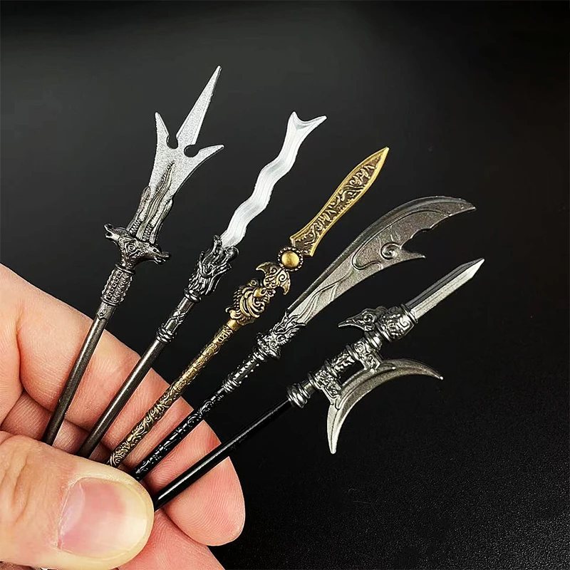 Description Picture 3 of itemMini Katana Cosplay Fake Sword Replica, Weapon Decoration Swords Prop, Chinese Metal, Miniature Desk Accessories Retro Toy Knife