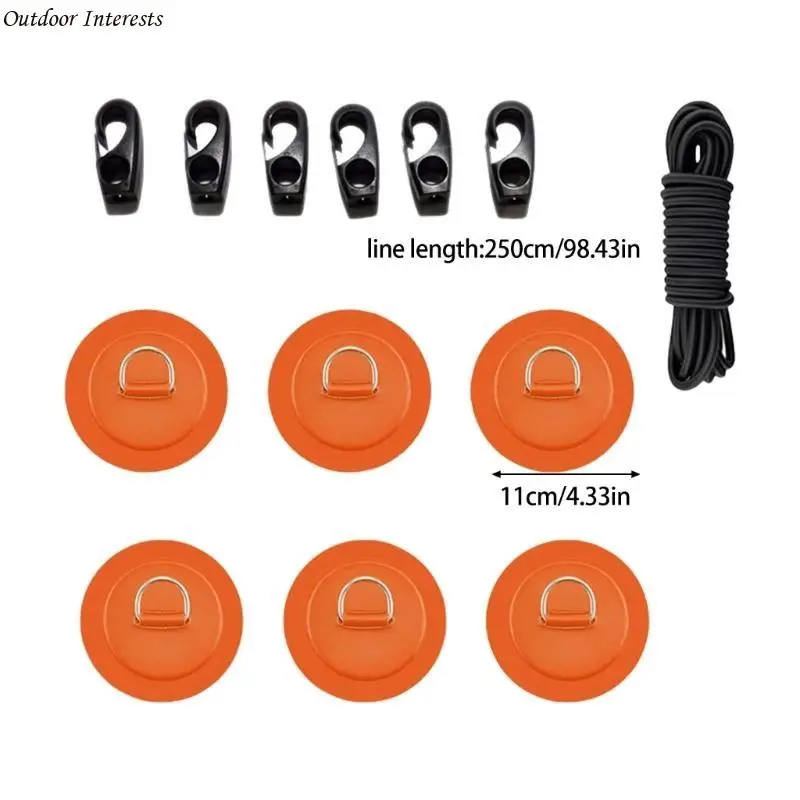 스테인레스 스틸 D 링 PVC 패드 방수 해양 하드웨어 D 링 팽창 식 보트를위한 안전 잠금장 서핑 보드 카약 400C