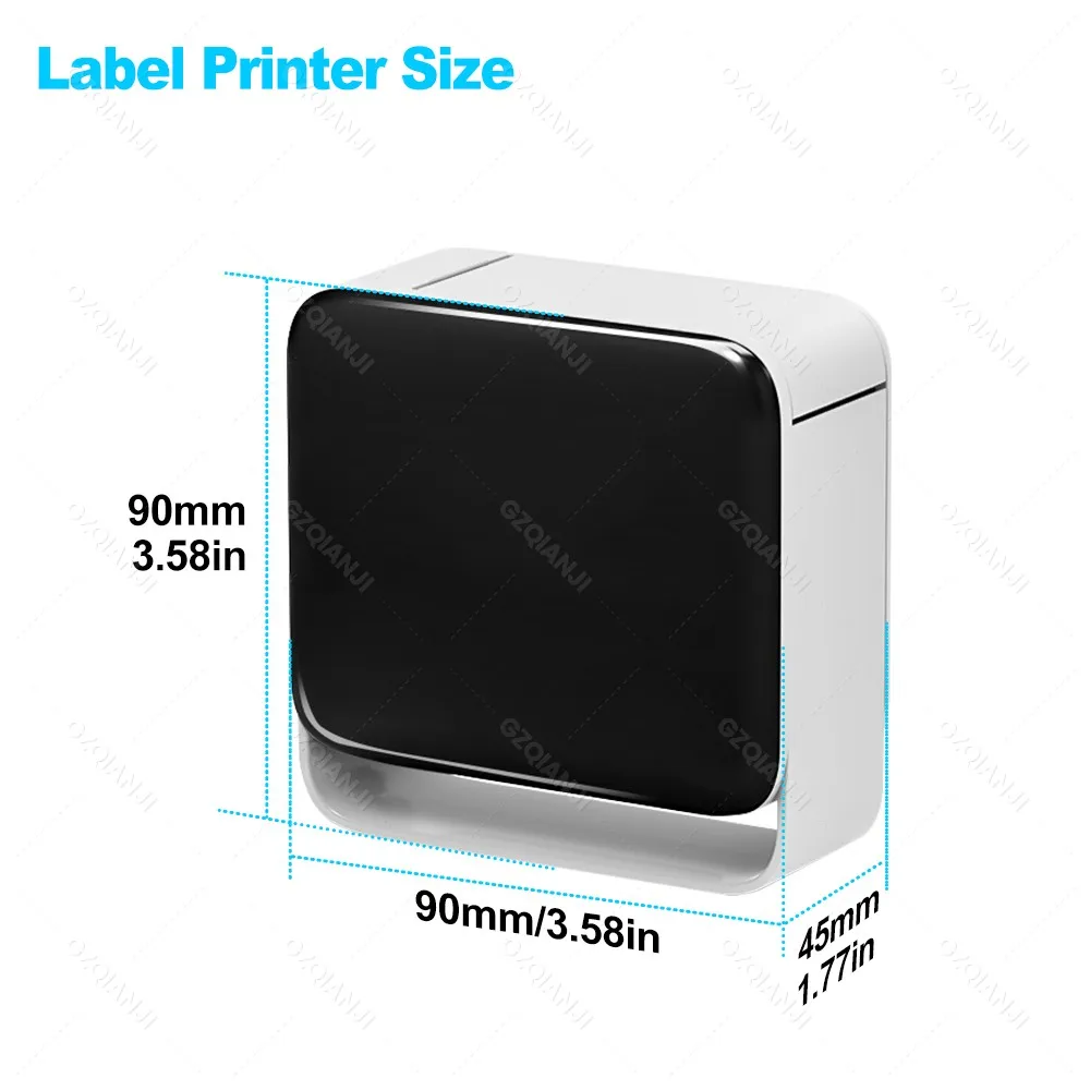 Mini Label Maker & Clock Style with Paper Roll for Storage, Office, Home, Sticker Machine, Mini Label Printer Portable Wireless