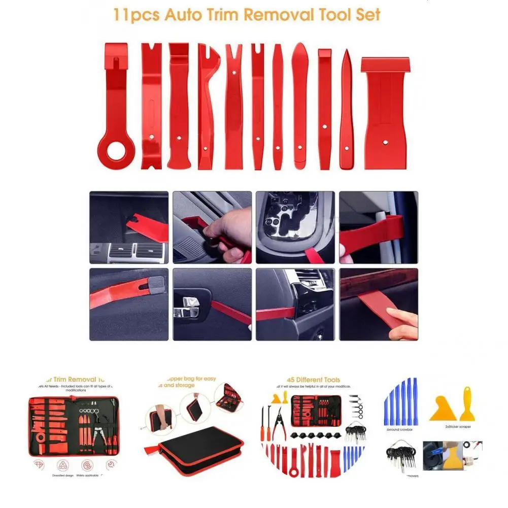 Universal Pry Bar Sturdy Compact Car Trim Removal Tool Kit  Trim Removal Tool    Removal Tool 45Pcs/Set