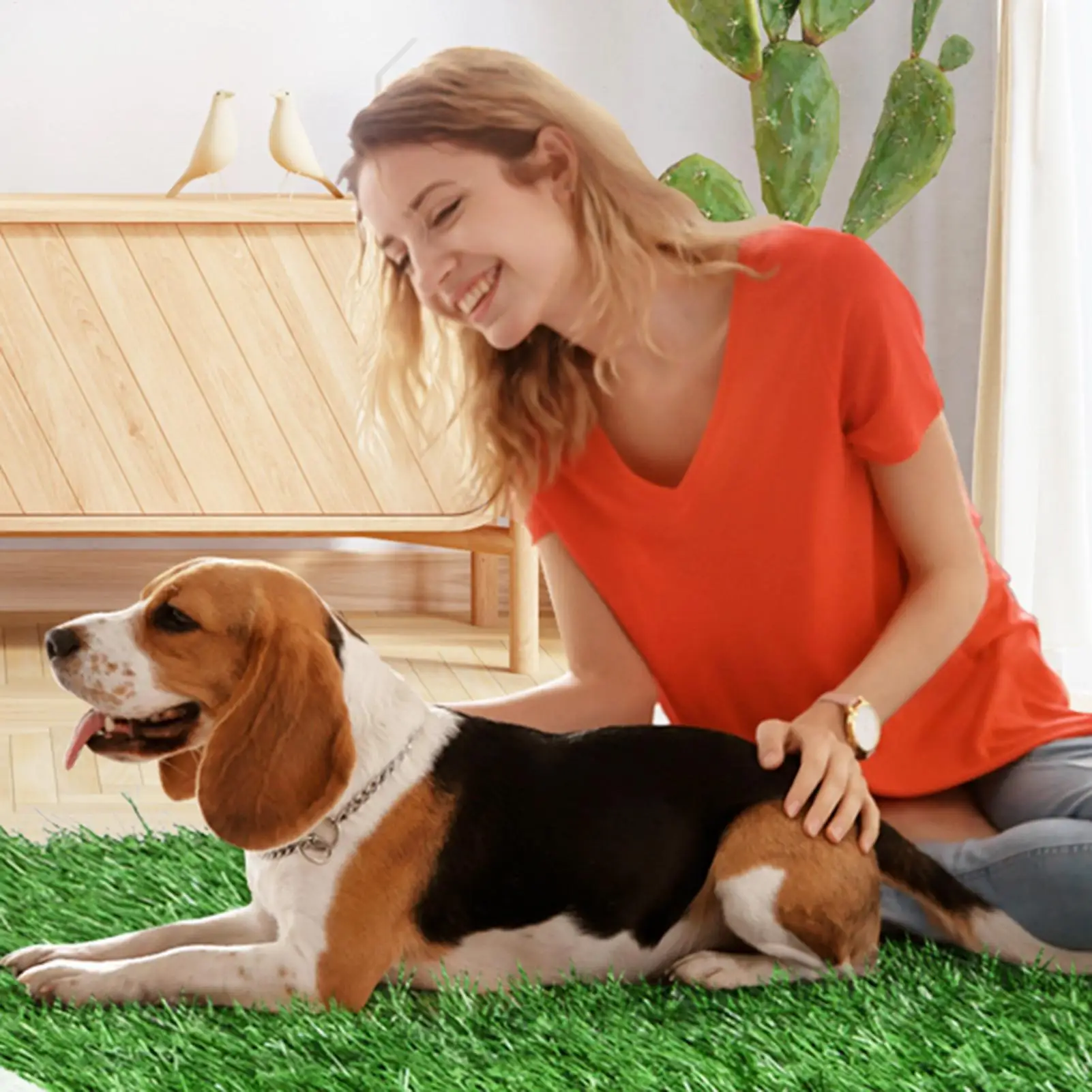 Tappetino in Erba Sintetica Riutilizzabile per Cani, Toilette per Animali Domestici per Appartamenti, Interni, Esterni, Casa, Balcone, Cortile, Portico - immagine 4