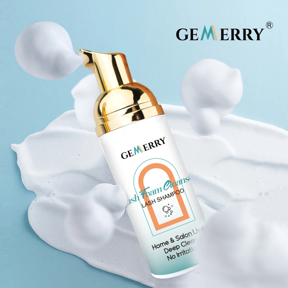 Gemerry 60Ml Kit Di Pennelli Per Ciglia Shampoo Per Ciglia Schiuma Detergente Estensione Ciglia Shampoo Ciglia Mousse Ciglia Trucco Set Forniture