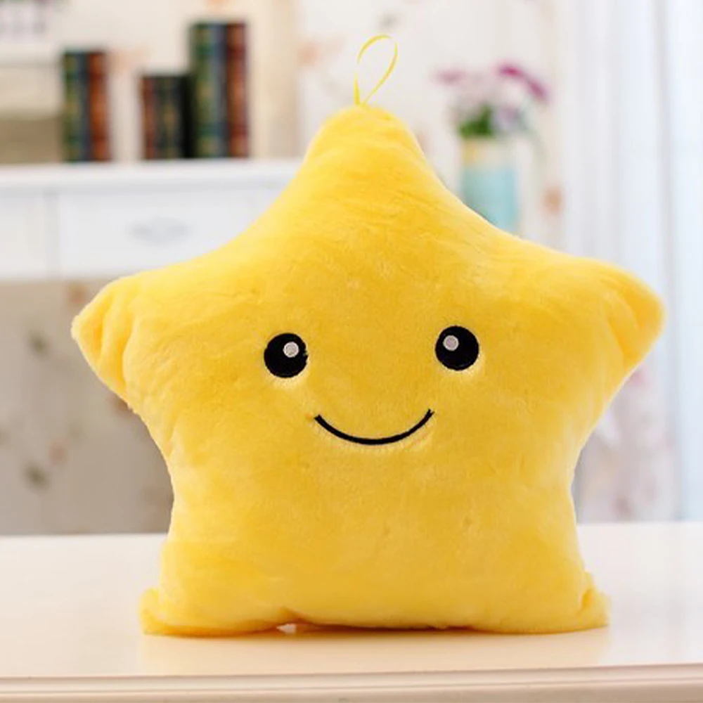 Creative Toy Luminous Star Pillow Stuffed Plush Toys Glowing Colorful Stars Doll Cushion Toys Gift For Kids Children Girls 24CM plush toy