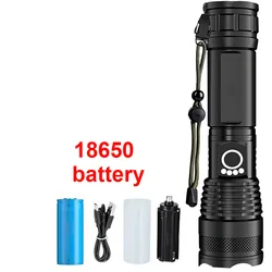 Enhanced Waterproof Aluminum Rechargeable High Power Zoomable Flashlight with Storage Box (18650 battery)