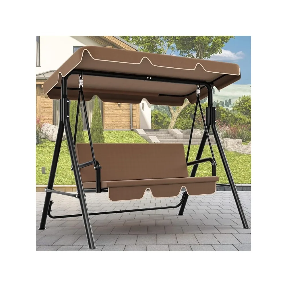 

Balcony Outdoor Garden Swings Poolside Swing Chair Outdoor 3-Person Porch Swing With Stand Suitable Freight free