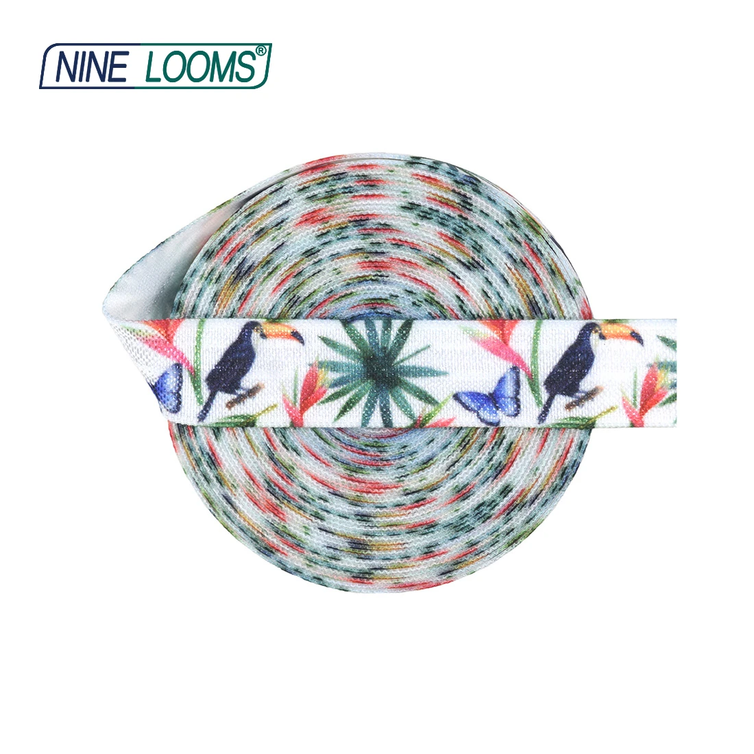 Neun Webstühle drucken Falte über elastischen Feind 5/8 "15mm Einhorn Hund Katze Schmetterling Cartoon Spandex Band Haar gummi Näh besatz 2 5 10 Yard – Detail 21