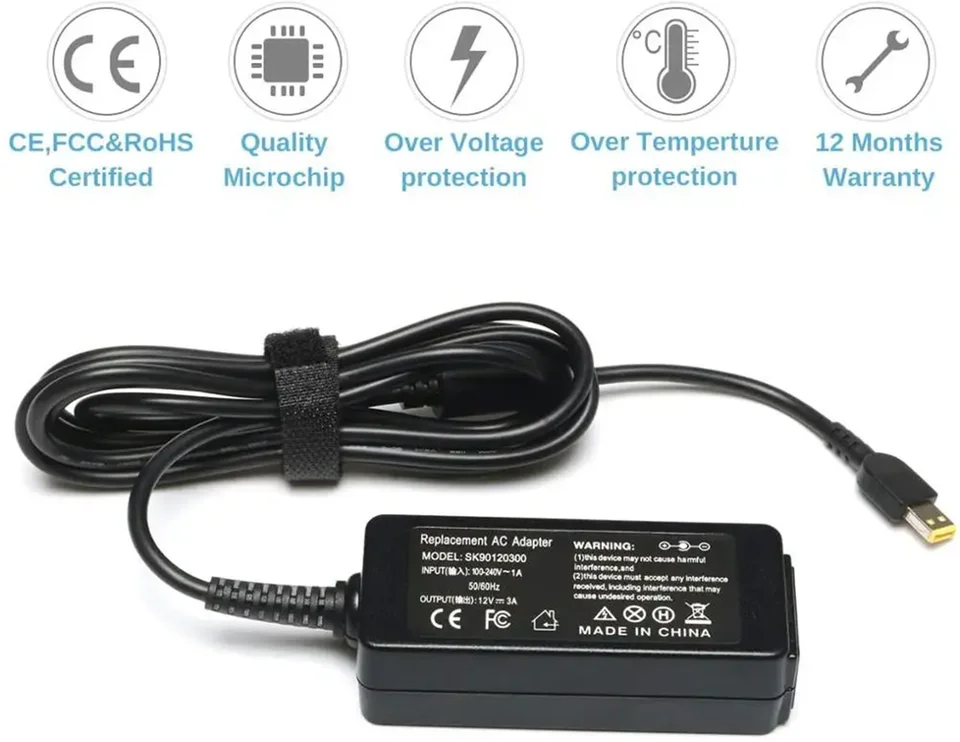 Chicony ADL65WCA Alimentatore / Caricatore 65W 3.25A Rettangolare (Lenovo Yoga 3) Per Portatile IBM, Lenovo - Foto 5