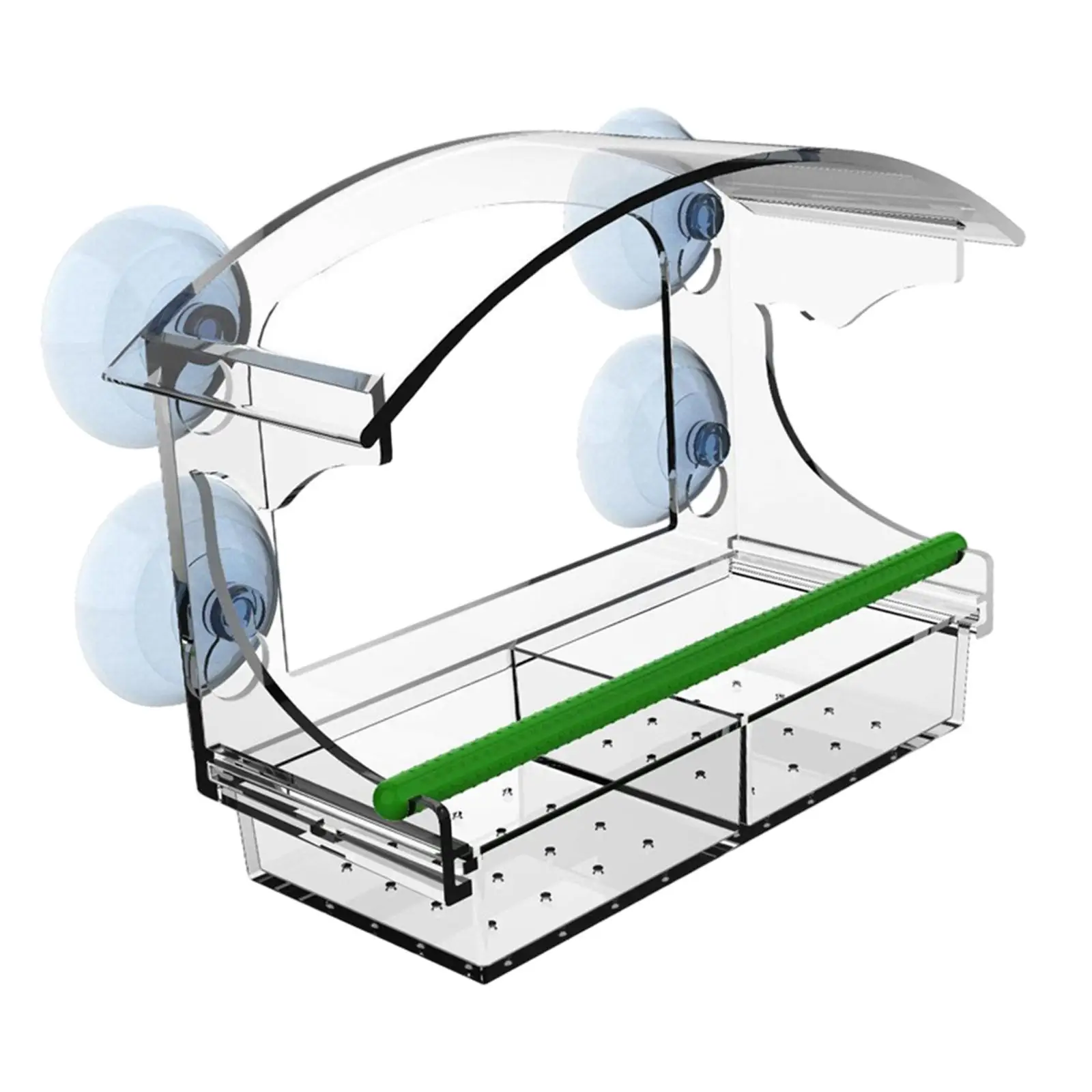 Clear Bird Feeder for Window Balcony Glass Mount Viewing Wild Birds Outside Durable Bird House Acrylic with Strong Suction Cups