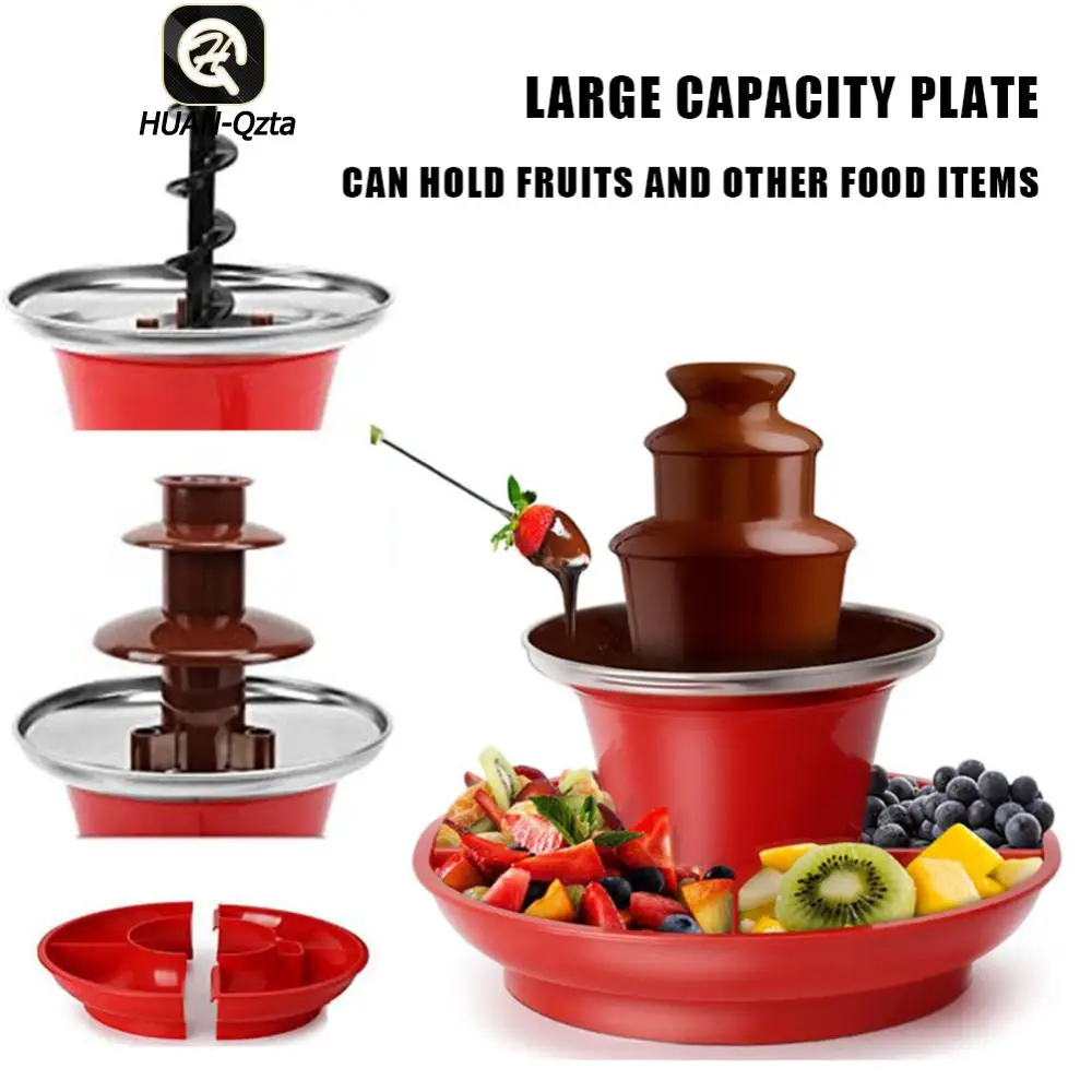 3 Layer Mini Chocolate Fountain with Fruits/Nuts/Treats Serving Tray Electric Melting Machine 35W for Weddings Birthday Parties
