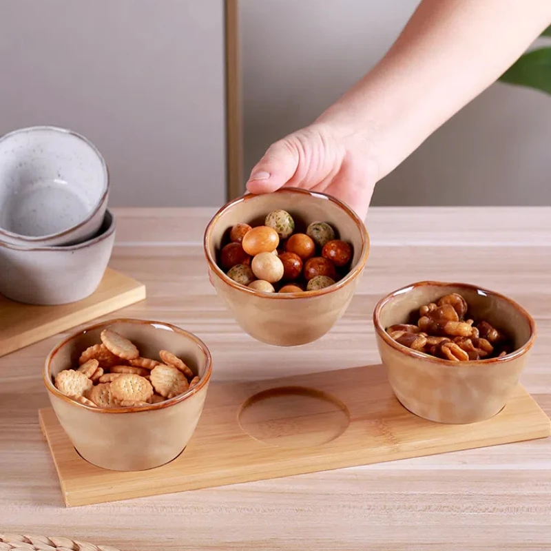 Ins New Pattern Nordic Style Ceramic Bowl and Dish Set Home High end and Exquisite Kitchen Snack Sauce Dish Set Dessert Bowl