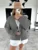 Female Autumn Commute Outwear Pocket Fashion V-Neck Long Sleeve Patchwork Streetwear Solid Cropped Coat Ladies Jacket New