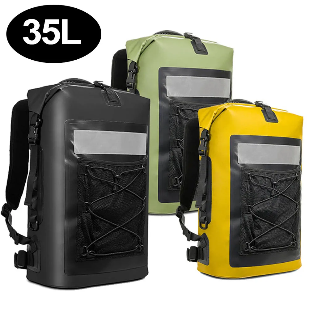 Swimming Kayak Dry Bag Backpack For Women Men Waterproof Shoulder Trekking Drifting Rafting Surfing Boating PVC Camping Bag 35L dry bag waterproof bag swimming bag