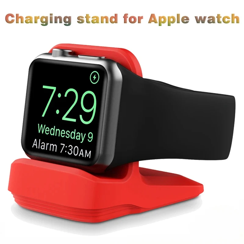 Desktop Holder Charging Base Silicone Holder for Apple Watch Charger Stand iWatch 9 8 7 6 5 4 3 2 SE