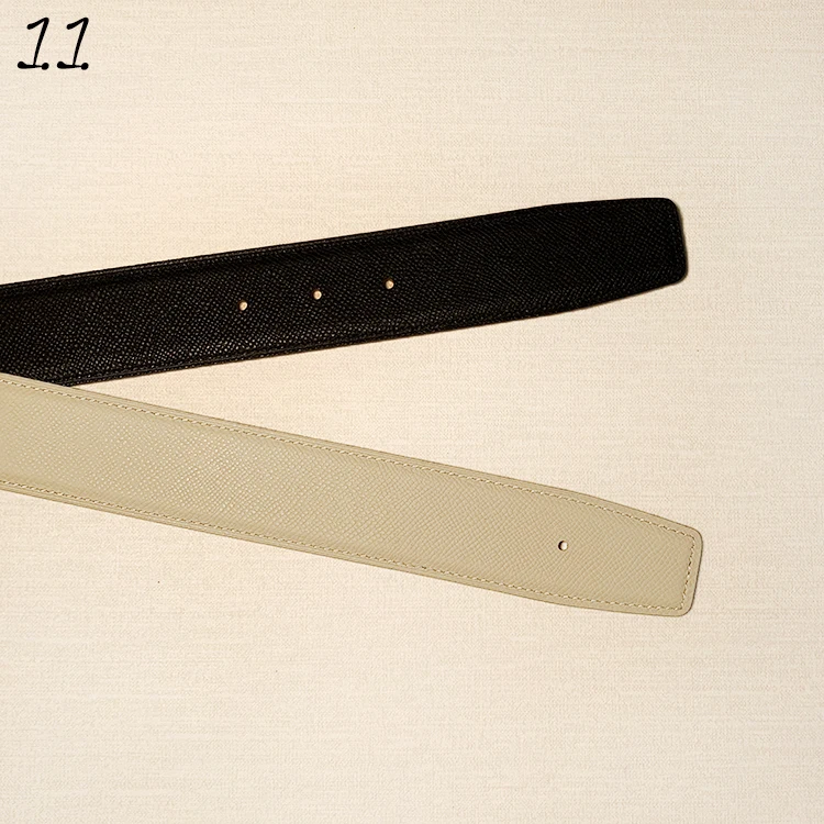 2026 WITHOUT BUCKLE 3.8cm two sides high quality men women belt genuine leather trousers first layer 16 colors