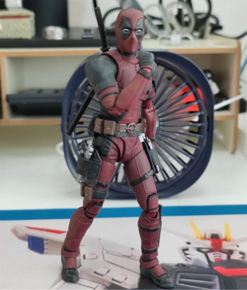 

Фигурки героев аниме Marvel Comics, Дэдпул 2, Shf, Уэйд, экшн-фигурки Once Upon A Deadpool, подвижная Коллекционная модель из ПВХ, игрушка-орнамент