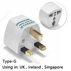 Universal UK Plug Adapter Travel Power Converter - Electrical Socket Type G for British and Singaporean Outlets (Black)