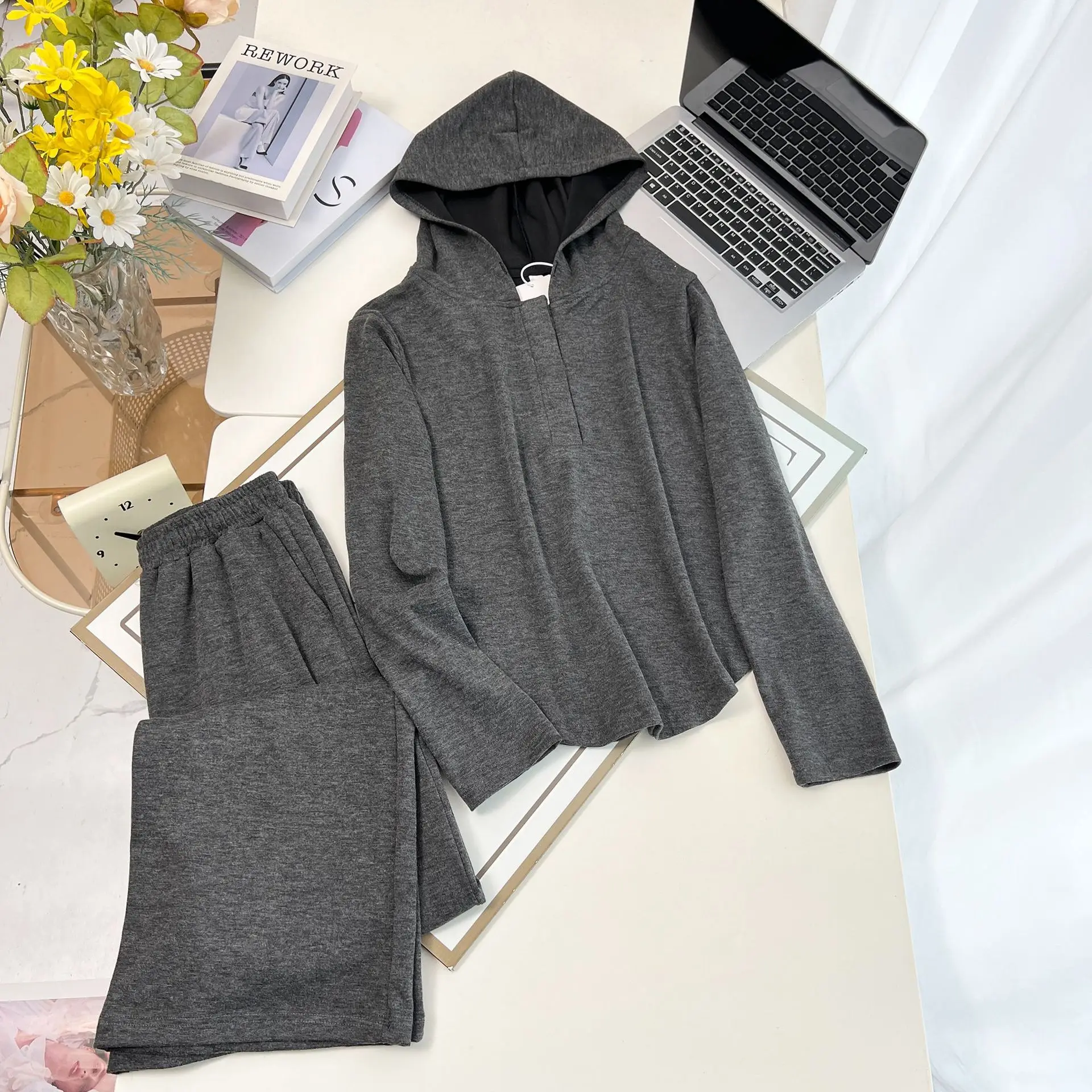 XXXXL Fashion Plus Size Women's Sets Autumn New Style Casual And Sporty Hooded Top And Long Pants Two Pieces Set