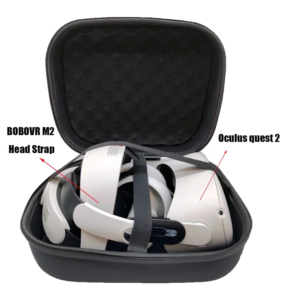 Oculos Quest 2 VR Headset Hard EVA Travel Storage Bag Can be Storage For GOMRVR / BOBOVR M2 Head Strap Controllers Accessories