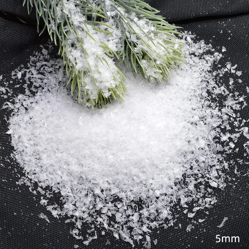 Christmas Ornaments Winter Snow Decoration 20g Approx 1mm-10mm Christmas Decoration Artificial Plastic Dry Snow Powder Xmas Gift Home Party DIY Scene Props Supply