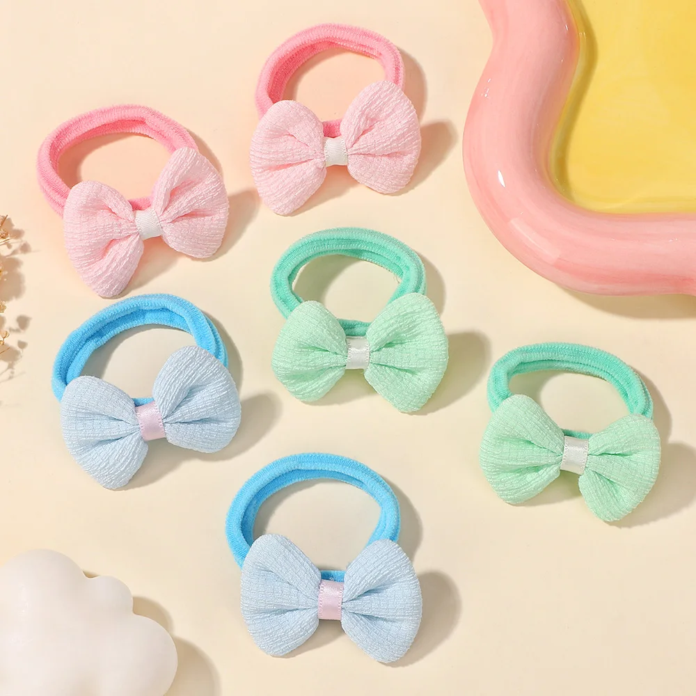 20개 랜덤 색상 여자아이 헤어밴드 꽃 머리띠 포니테일 머리끈 어린이 땋은 머리 타월 링 헤어 액세서리 귀여운 선물
