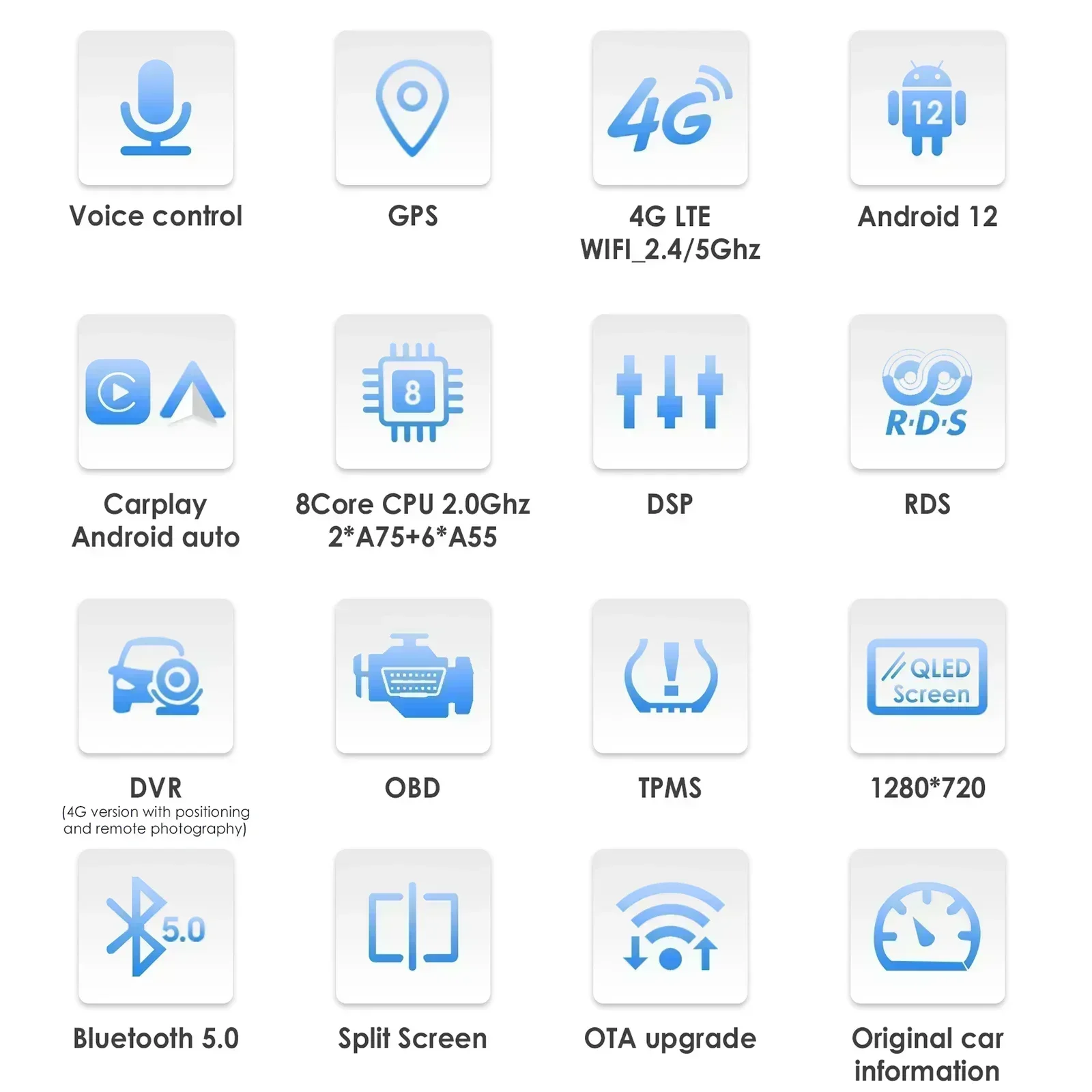 4+64G Autoradio, 9 Zoll Poste Radio Voiture Bluetooth Mit