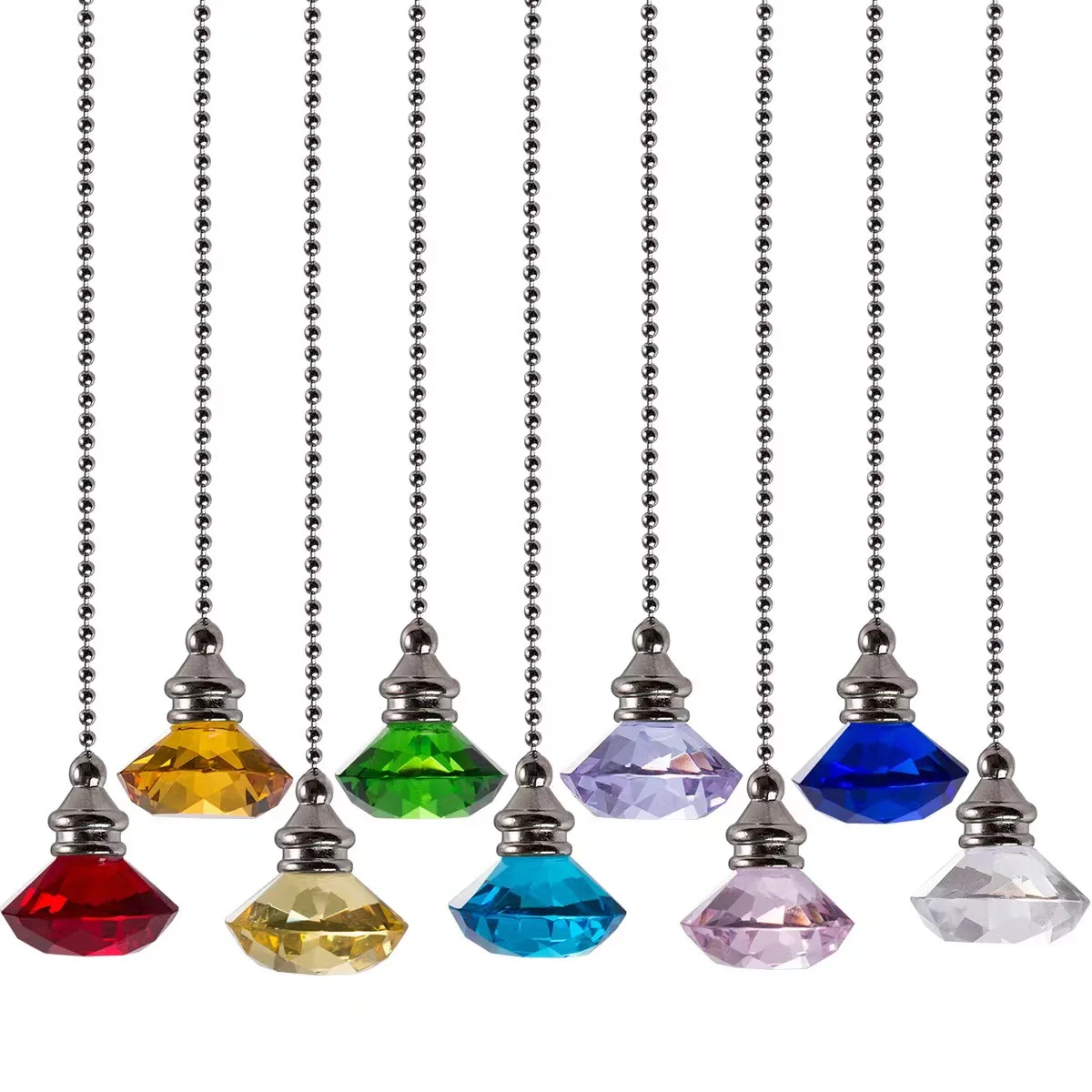 

1pc European Simple Luxury Exquisite High Quality Multi Color Crystal Pull Cord Switch Diamond Bedroom Bedside Lamp Fixtures