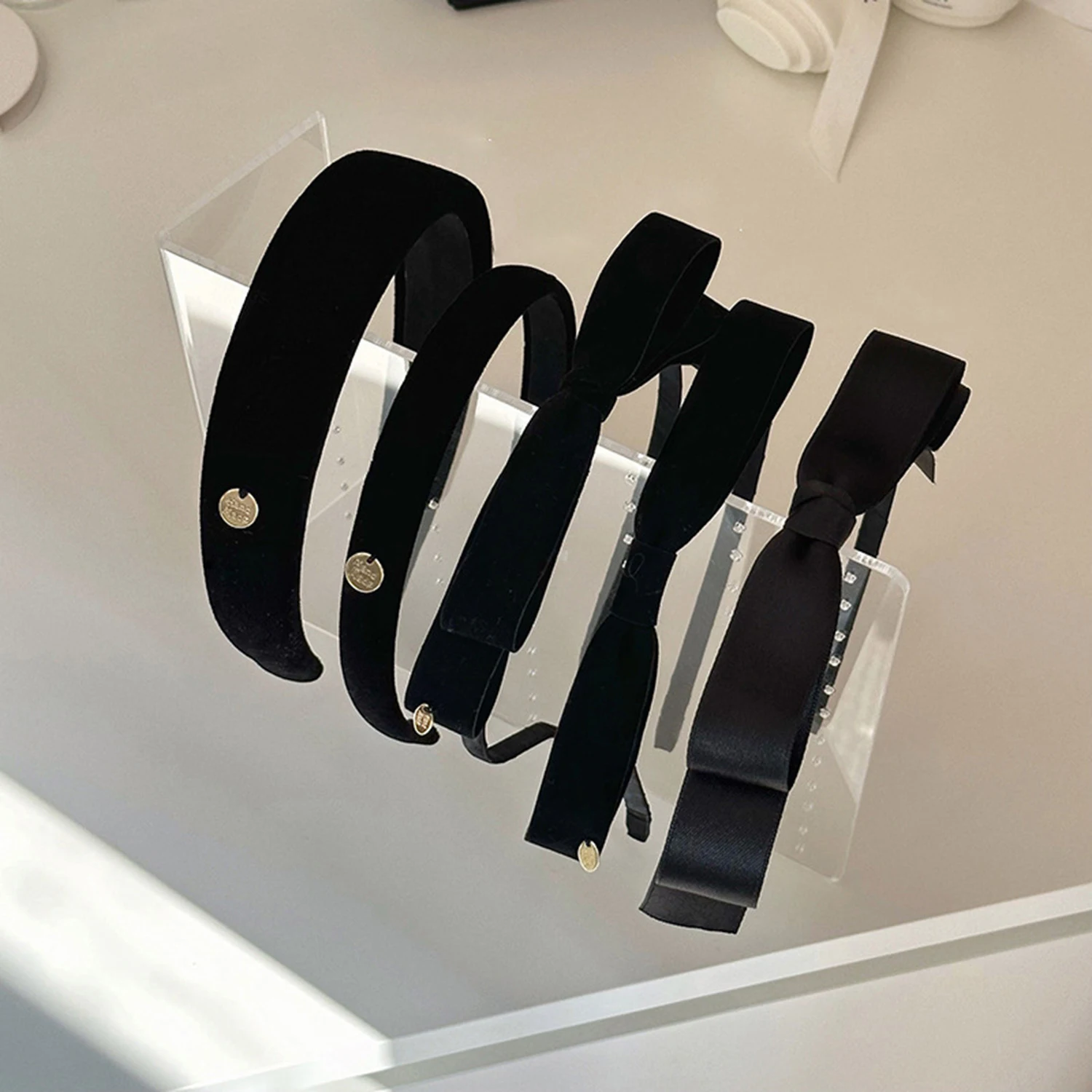 

Винтажные аксессуары для волос с узлом, элегантная повязка на голову, обруч для волос с черным бантом, ободок для волос, женский головной убор, инструменты для укладки