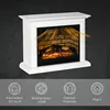 31" Electric Fireplace with Dimmable Flame Effect and Mantel, Freestanding Space Heater with Log Hearth and Remote Control, 6