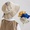 Quick Dry Children Fisherman Hat Summer Thin Baby Bucket Hat Outdoor Beach Panama Boys Girls Drawstring Sunscreen Cap 1