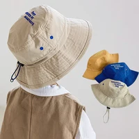Quick Dry Children Fisherman Hat Summer Thin Baby Bucket Hat Outdoor Beach Panama Boys Girls Drawstring Sunscreen Cap 1