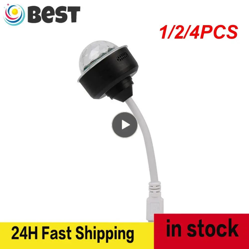 

1/2/4PCS Auto Rotating LED Projector Light Laser Lamp Bulb Voice Control Crystal Ball Christmas Party DJ Disco Stage Lamp for