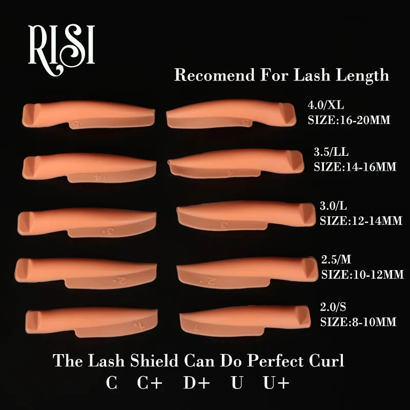 RISI 새로운 디자인 래쉬 허용 패치 래쉬 리프트 쉴드 D + 컬 소프트 실리콘 허용 막대 래쉬 쉴드 래쉬 리프트 막대