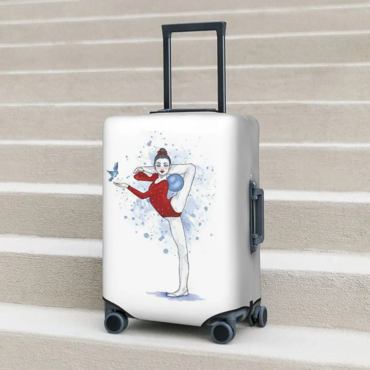 그림 고양이 여행 가방 커버, 다채로운 동물 프린트 스트레치 크루즈 여행 보호대 수하물 케이스, 휴일 