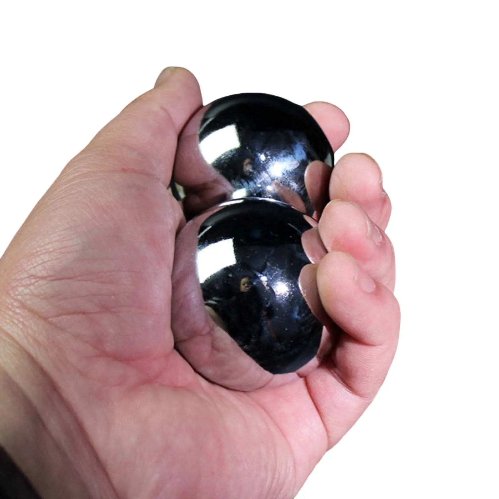 Solid/Hollow Baoding Balls Chrome-plated Silver Non-Chiming Chinese Health Balls Massage Ball for Hands