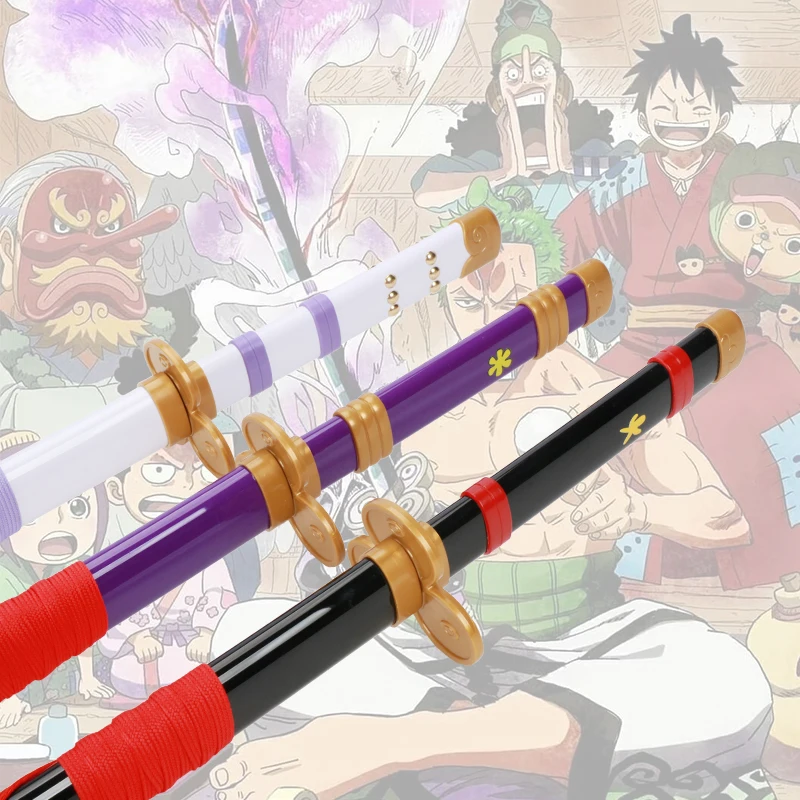 80cm Zoro Katana Samurai Sword JapanAnime Cosplay Katanas Enma KitetsuShusui Wado lchimonji Bamboo WoodenToy Swords 6