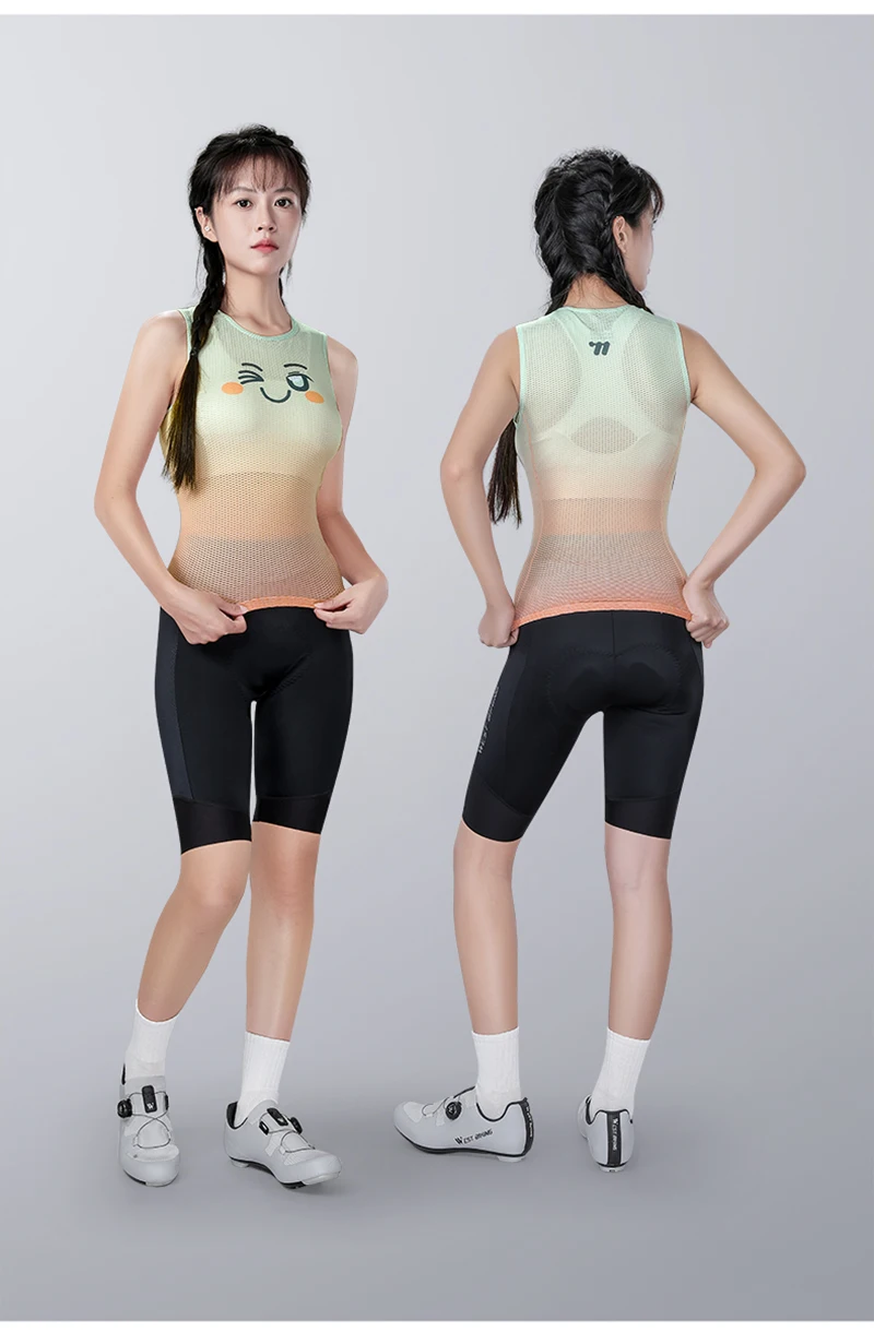 West Biking niedlichen Ausdruck Radfahren Basis schichten Frauen Mesh atmungsaktive Sport weste schnell trocknen Rad Trikot Rennrad Unterhemd – Detail 11