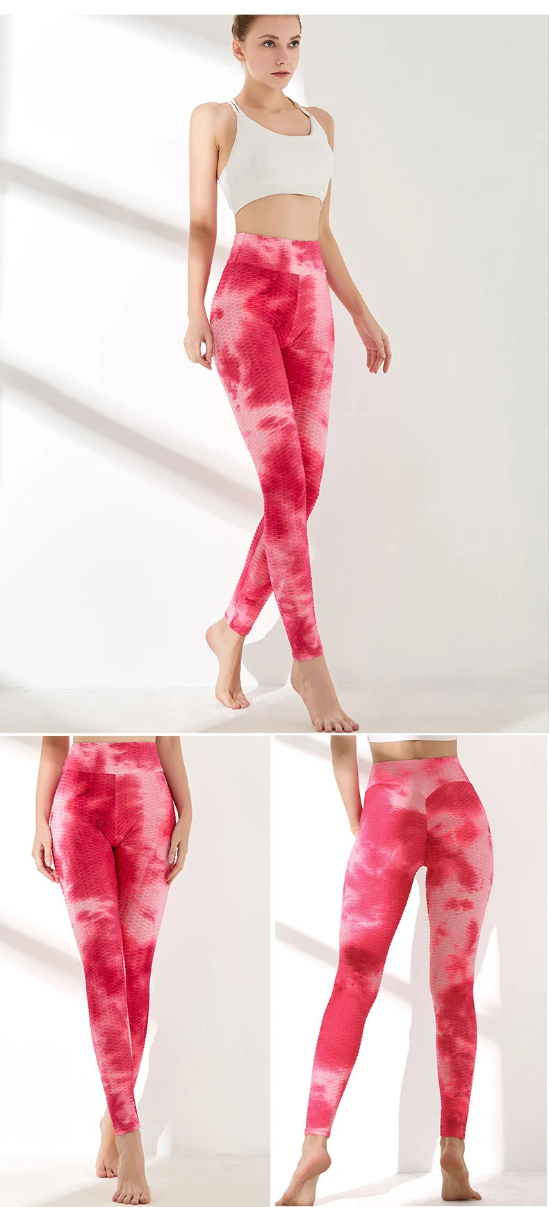 CHRLEISURE Tie Dye Women's Leggings Sexy High Waist Colorful Fitness Leggings Seamless Sports Leggings scrunch leggings