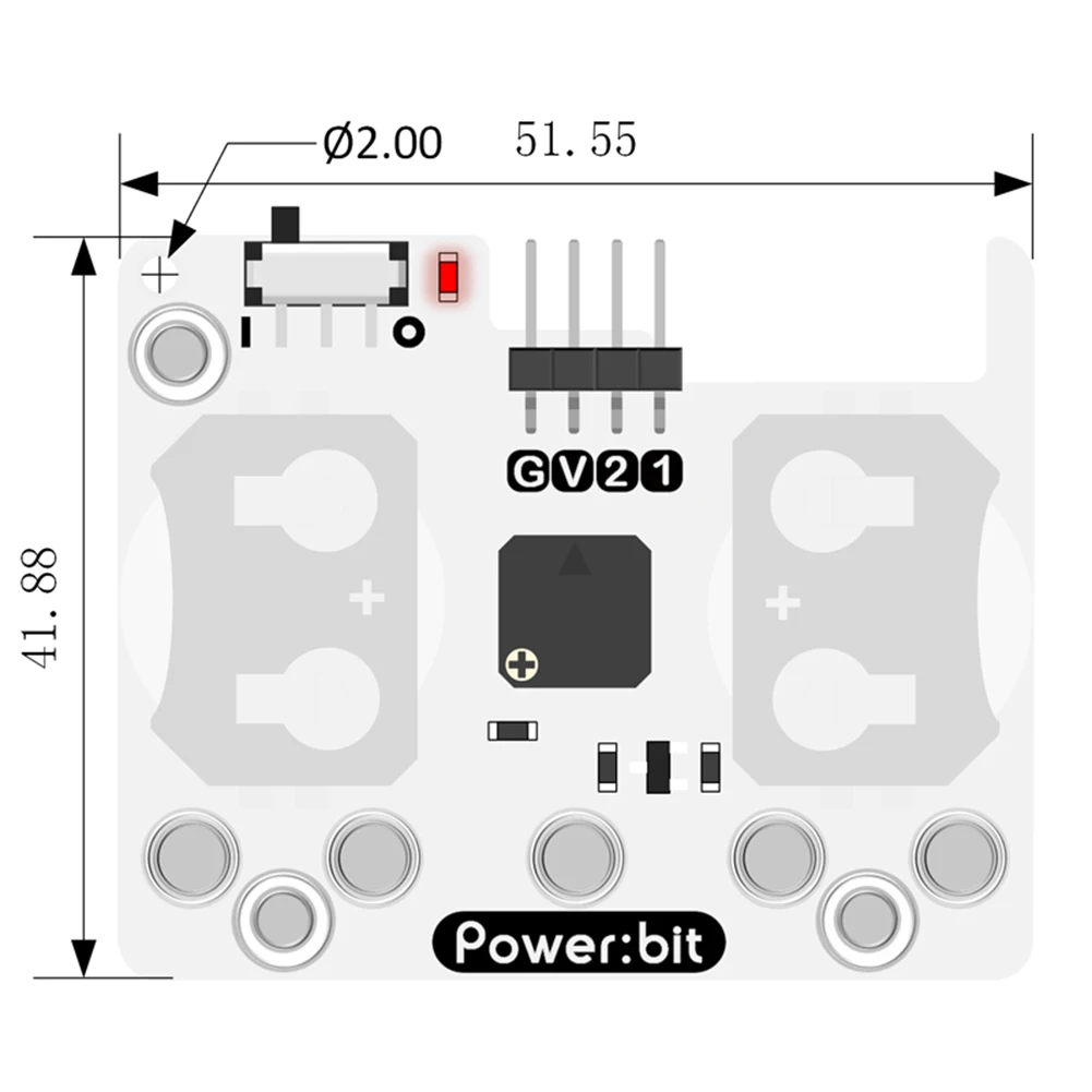 ELECFREAKS micro:bit Power:bit Extension Board Powered by CR Button Battery for Kids Microbit Program Wearable Devices Watch