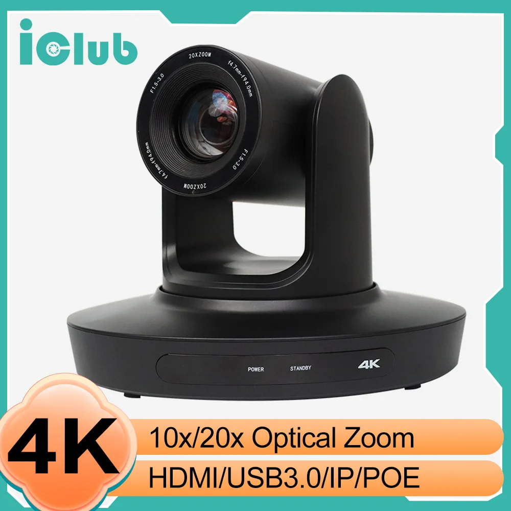 Telecamera Per Videoconferenze 4K 10/20X Hdmi Usb3.0 Lan Ptz Broadcasting Camera Con Telecomando Per Chiesa Live Streaming Worshop