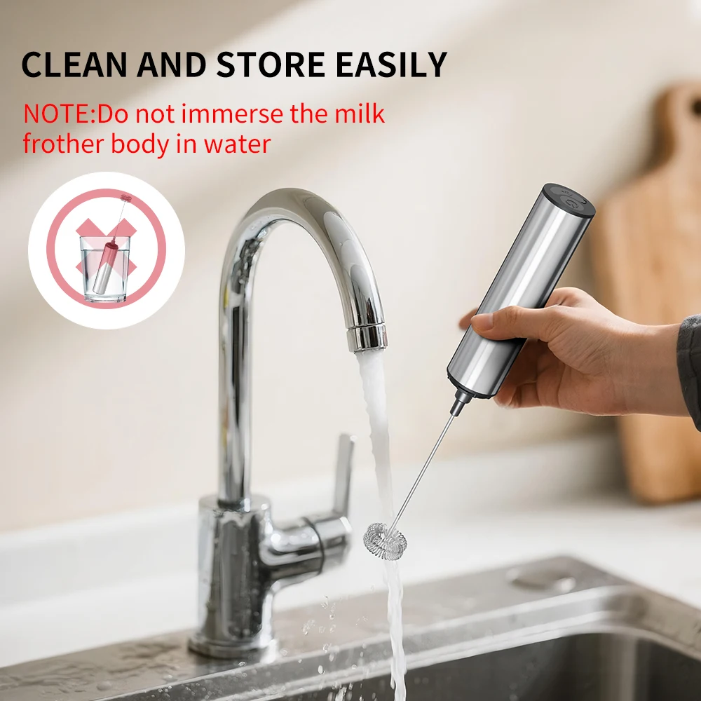 Rechargeable Electric Milk Frother & Drink Mixer 5