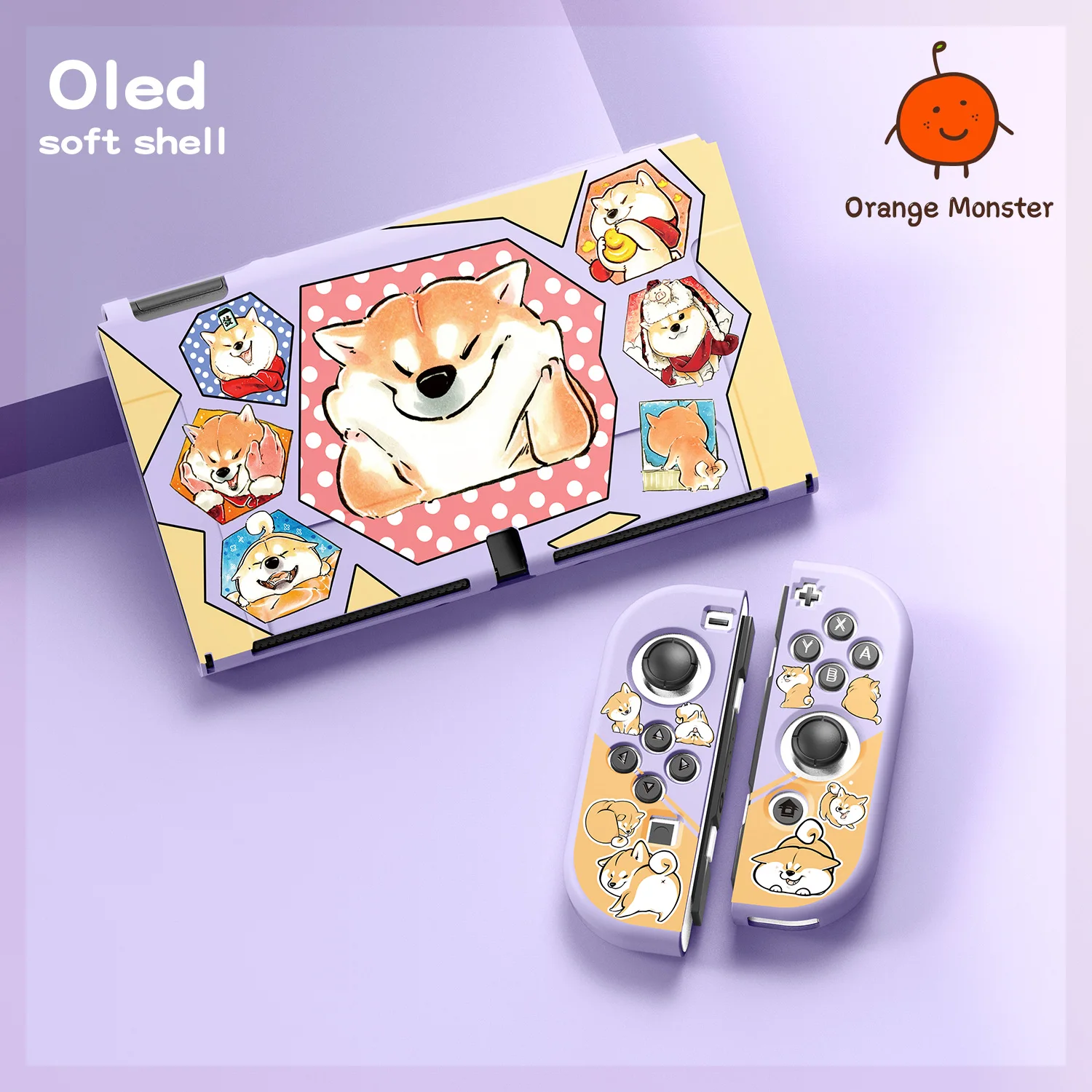 Симпатичная детская игрушка с изображением щенка Сиба-ину для Nintendo Switch/Oled/Lite, защитные мягкие Аксессуары для игр с защитой от падения