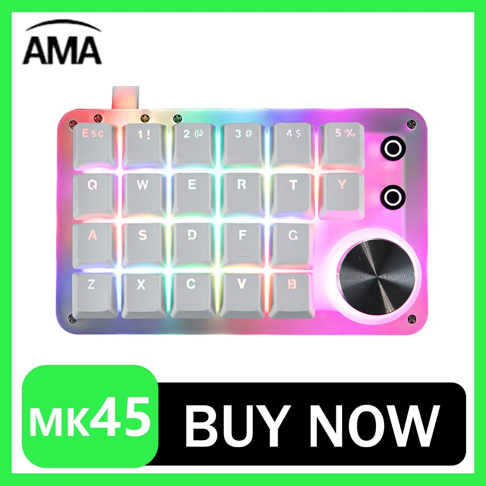 

Механическая мини-клавиатура G50 Mk45, программируемая клавиатура с нумером и ручкой, RGB, эргономичные аксессуары, дизайн для рисования, офисные подарки