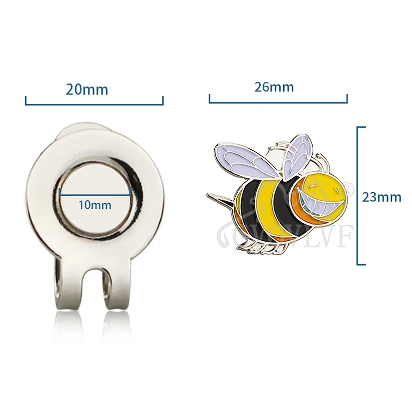 1pc Golf Marker Cute honeybee Mark Golf Ball Position Smiling Ball Mark With Magnetic Cap Clip Accessories
