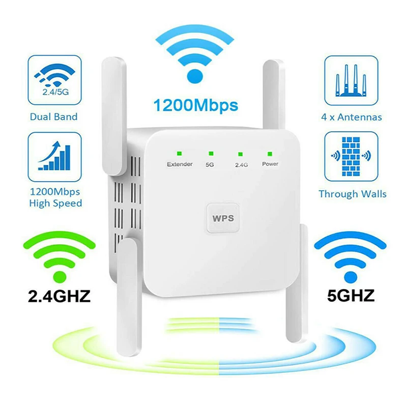 5G Wifi Repeater Wireless Wi Fi Adapter Wireless Long Range Extender Porta Lan 1200Ac Booster Dual Band Amplificatore Di Segnale Wi-Fi