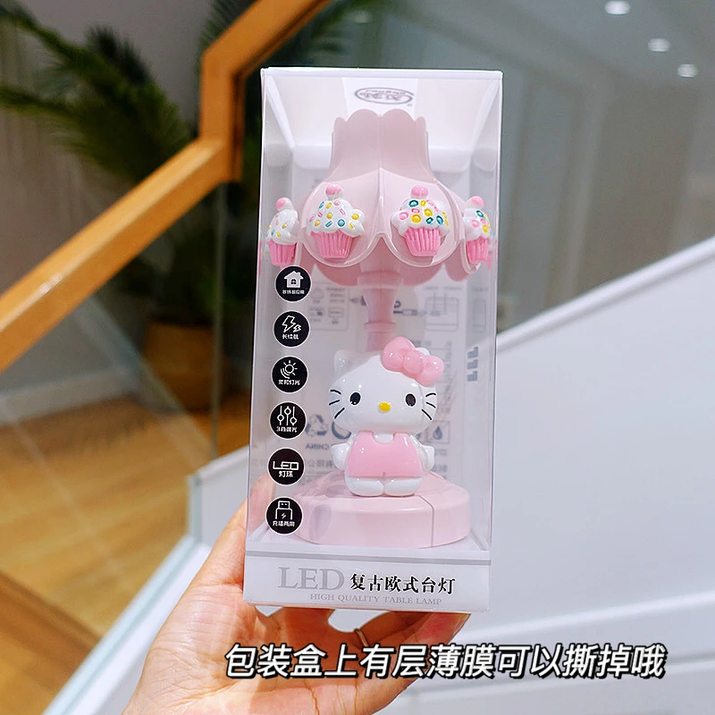 Hellokitty Retro Table Lamp Ins Lotus Leaf Night Light Romantic Bedroom Creative Lamp Desktop Decoration Kawaii Girl Gift Animation Derivatives Peripheral Products Aliexpress