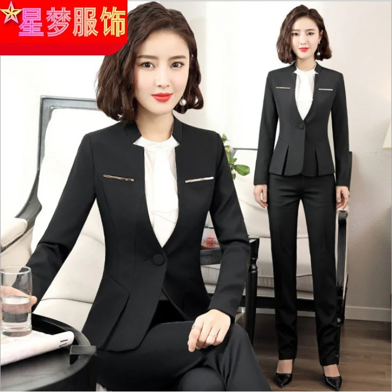 937 Business Wear Women's Fashion New Blazer Ol Korean Style Elegant Slim Fit Women's Pants Suit Work Clothes Formal Wear elegant business wear blazers high waist wide leg pants suits 2 piece set 2021 spring new fashion vintage blazer pants suit ol