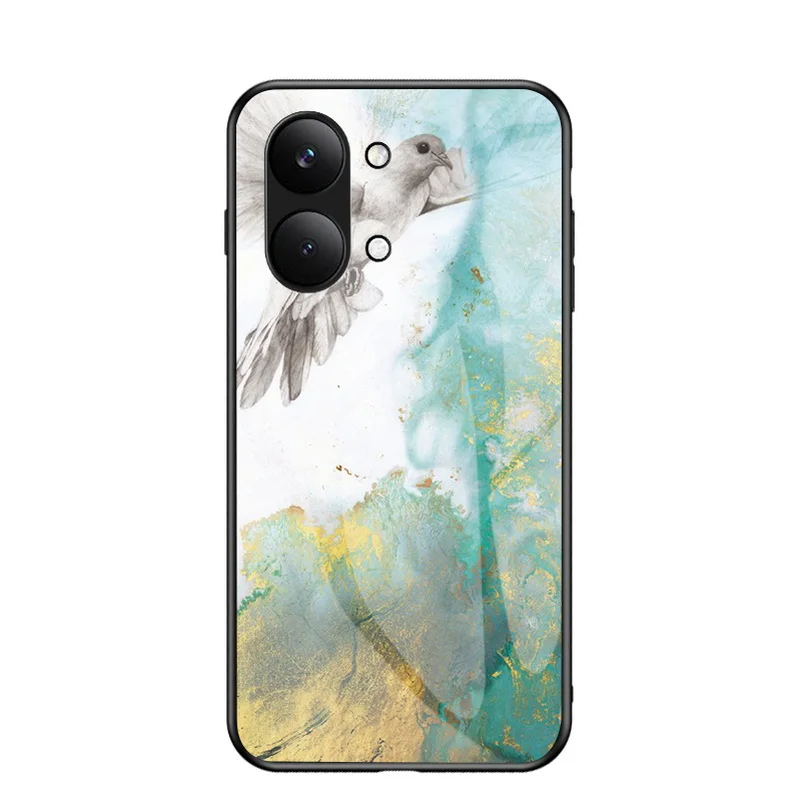 Marble Design Tempered Glass Protective Case