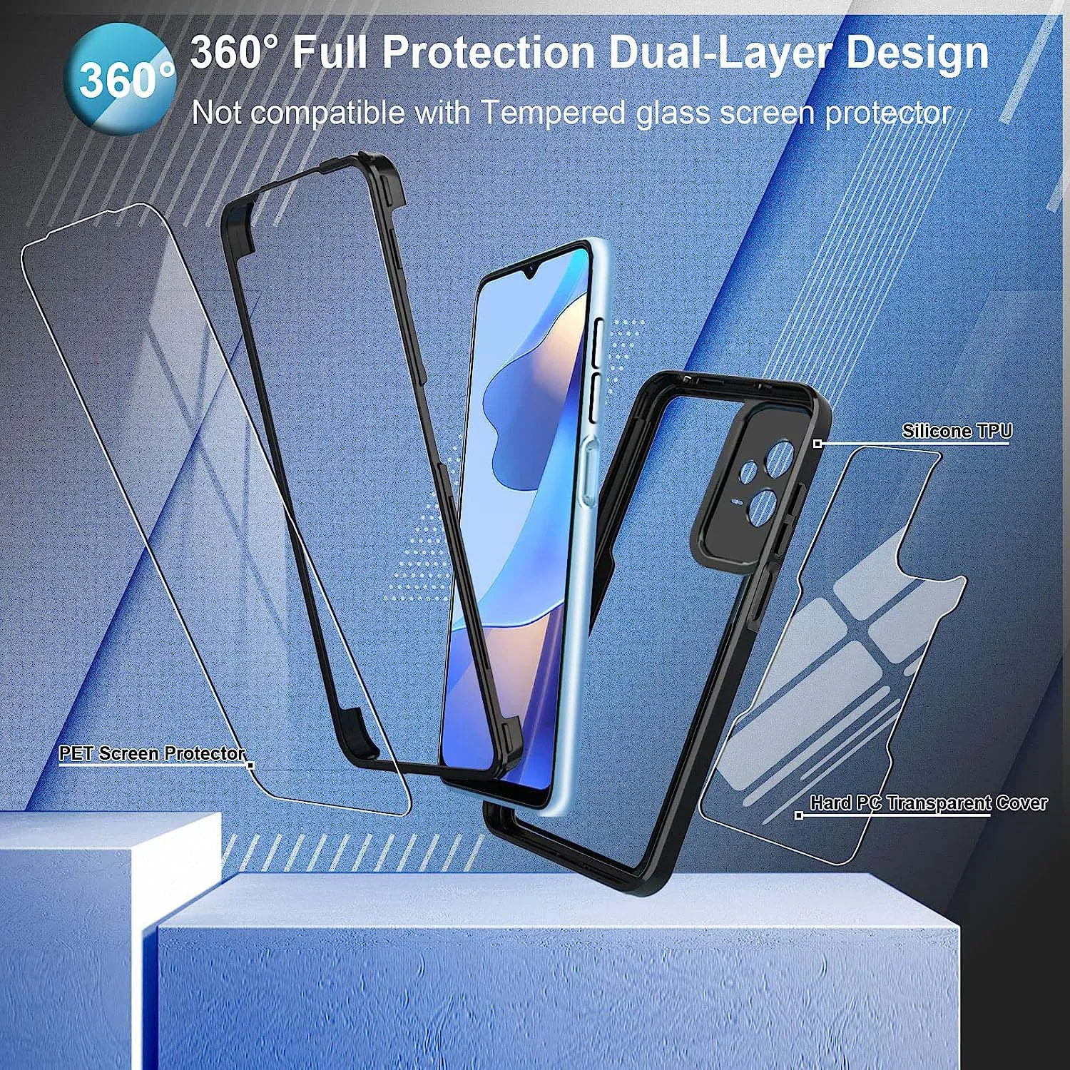 360 Degree Case For Xiaomi Redmi Note 12 Pro Plus 5G 11 Pro 5G 10 5G 12 4G  11S 4G 10 9 Transparent Double-sided Shockproof Cover - AliExpress