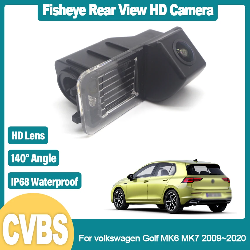 

HD Waterproof 1080*720 Fisheye Rear View Camera For volkswagen For VW golf MK6 MK7 2009-2020 Car Reverse Parking Accessories