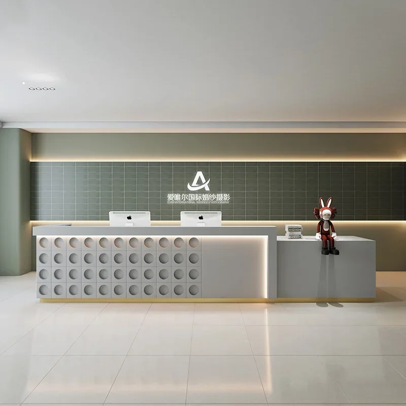 Beauty Institute Counter Modern Reception Lectern Simple Salon Furniture Hairdressing Entrances Tables Table Front Desk Shop Bar